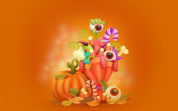 Happy Halloween!, halloween, sweets, fantasy, eyes, pumpkin, card, orange, candy HD wallpaper