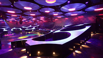 Night club ambiance, Stylish interiors, Pumping music, Dynamic energy HD wallpaper