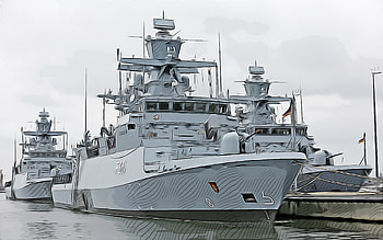 Ludwigshafen am Rhein, F264, , German frigate, vector art, Ludwigshafen am Rhein drawing, creative art, Ludwigshafen am Rhein art, vector drawing, abstract ships, ships drawings, German Navy HD wallpaper