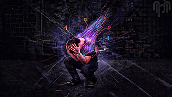 Abstract, Lines, Man, Explosion, Paints, Emotions HD wallpaper