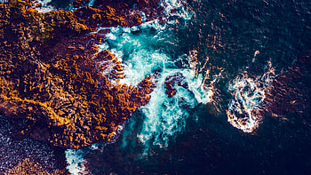 Seashore Aerial View HD wallpaper