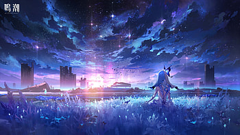 Starry Shorekeeper: Wuthering Waves, video game, Wuthering Waves, Shorekeeper (Wuthering Waves), starry sky HD wallpaper