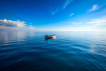 Still Lake with a Lone Reflecting Serenity on a Blank Horizon, water, calm, sea, nature, reflection HD wallpaper