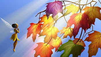 Autumn fairy, fairy, fantasy, fall, autumn, leaf HD wallpaper