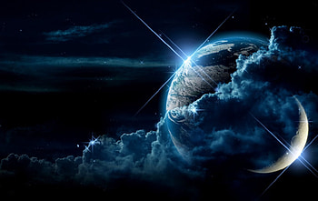 full moon, earth, satellite, planet, moon HD wallpaper