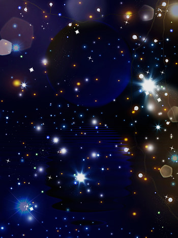 Dark Planets & Stars, sparkle, blue, background, design, black, circle, space HD phone wallpaper