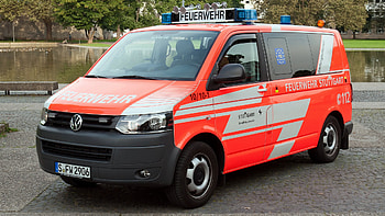 volkswagen t5 feuerwehr, feuerwehr, volkswagen, van, german HD wallpaper