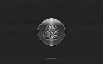 MacOS logo, stylish metal logo, MacOS emblem, metal mesh, creative art, MacOS HD wallpaper