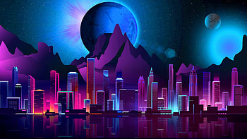 Futuristic city, Neon Skylines HD wallpaper