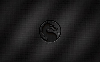 Mortal kombat carbon logo, , grunge art, carbon background, creative, Overwatch black logo, fights simulator, Mortal kombat logo, Mortal kombat HD wallpaper