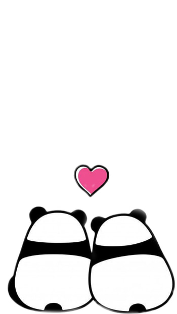 Panda love, magenta HD phone wallpaper