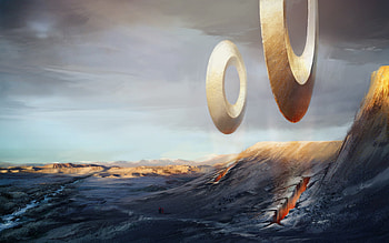 Floating Rings , rings, flying rings, floating rings, daniel ducio, 2 rings HD wallpaper