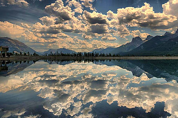 Clouds Reflection, cool HD wallpaper