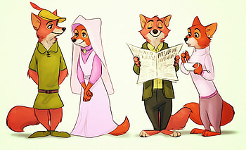 Foxes Robin Hood Disney, Disney fan art, Disney art, Animation HD wallpaper