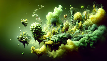 Surreal Green Dreams: A Ultra Experience, surrealism, Digital Art, abstract landscape, fantasy HD wallpaper