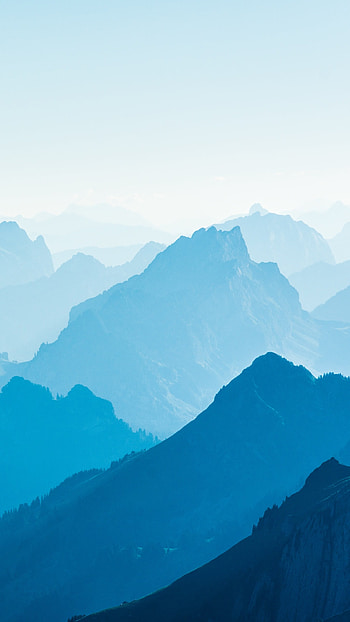 Clean, Mountain, Sky Blue HD phone wallpaper
