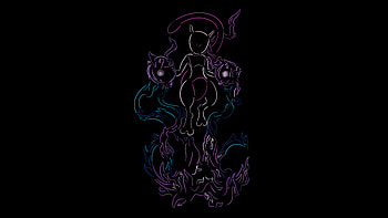 Mewtwo, mewtwo, pokemon, anime-girl, anime, artist, artwork, digital-art, dark, black, minimalism, minimalist HD wallpaper