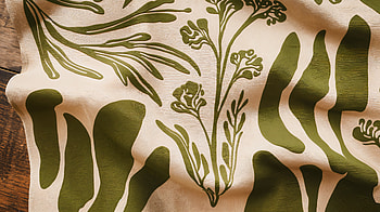 Elegant Floral Fabric Design - Ultra, fabric, botanical, pattern, green, textile HD wallpaper