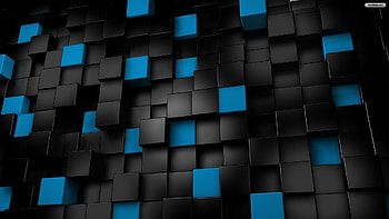Black And Blue Cubes HD wallpaper
