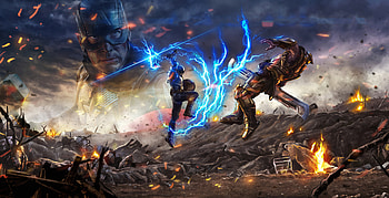 Captain America Vs Thanos, captain-america, superheroes, artwork, artstation, thanos HD wallpaper