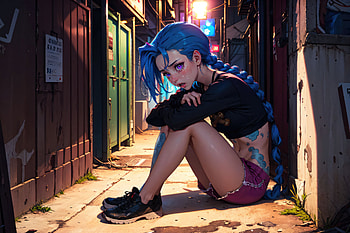 Jinx Crying, arcane, netflix, jinx-league-of-legends, tv-shows, league-of-legends, deviantart HD wallpaper