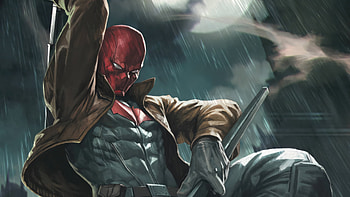 Red Hood Knight, red-hood, superheroes, artwork, digital-art HD wallpaper