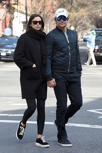 Bradley Cooper and Irina Shayk, Walking together, Holding hands, Celebrity couple HD phone wallpaper