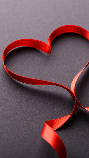 Heart Shape, Ribbon HD phone wallpaper