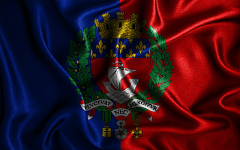 Paris flag, , silk wavy flags, french cities, Day of Paris, Flag of Paris, fabric flags, 3D art, Paris, Europe, cities of France, Paris 3D flag, France HD wallpaper