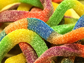 Gummi Worms, sugar, worms, jelled, candy HD wallpaper