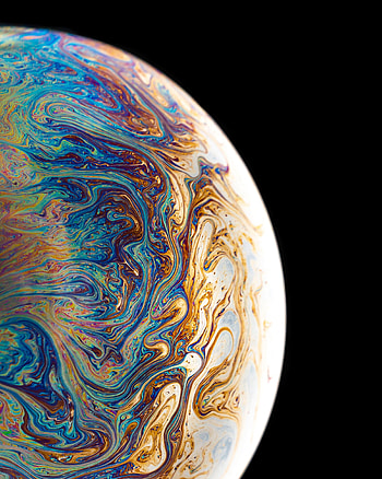 Macro, Multicolored, Motley, Surface, Dark Background, Stains, Spots, Colorful, Colourful, Bubble HD phone wallpaper