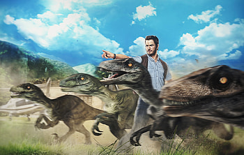 Chris Pratt Raptors Squad Artwork, chris-pratt, artwork, artist, digital-art, deviantart HD wallpaper