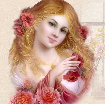 girl rose, fantasi, roses, art, girls, beautiful, flowers, paintings HD wallpaper