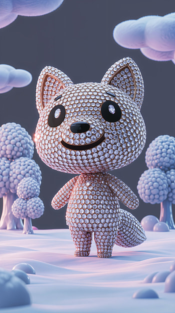 Bejeweled Fox — Animal Crossing , fox, crystal, toy HD phone wallpaper