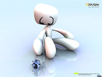 Playing Marbles, 3d white figure, marble HD wallpaper