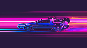 Delorean Synthwave , delorean, cars, synthwave, artist, artwork, digital-art HD wallpaper