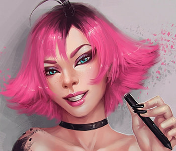 Painting, Girl, Hair, Painting Art, Face, Smile, Makeup HD wallpaper