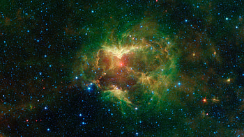 Jack-o'-Lantern Nebula, Green Nebula HD wallpaper