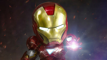 Iron Man Chibi, iron-man, superheroes, artwork, digital-art HD wallpaper
