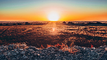 Landscape, panorama, sunset, skyline HD wallpaper