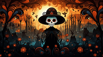 Artistic Illustration Day of the Dead, Day of the Dead, dark, skull HD wallpaper