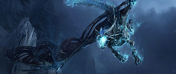 Preview dragon, fly, jaws, rocks, night HD wallpaper