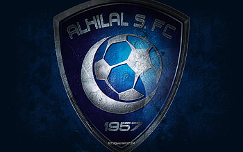 Al Hilal SFC, Saudi Arabian football team, blue background, Al Hilal SFC logo, grunge art, Saudi Pro League, Riyadh, football, Saudi Arabia, Al Hilal SFC emblem HD wallpaper