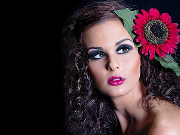 Bloom, lady, phot, flower, face, beautiful, girl, female HD wallpaper