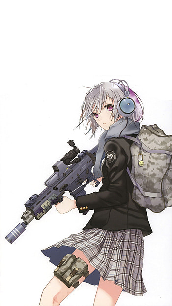 ... Sniper schoolgirl Anime mobile HD phone wallpaper