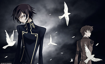 Lelouch Lamperouge & Suzaku kururugi, geass, lelouch lamperouge, anime, code, zero, suzaku kururugi, britania HD wallpaper