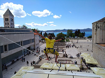 Zadar, Slacklining HD wallpaper