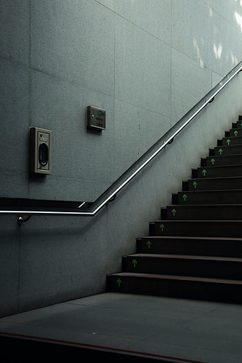 Miscellanea, Miscellaneous, Wall, Grey, Ladder, Stairs, Railings, Handrail HD phone wallpaper