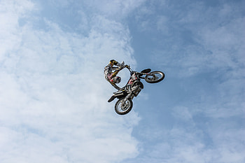 Sky, Clouds, Motorcycles, Motorcycle, Biker, Extreme, Trick HD wallpaper