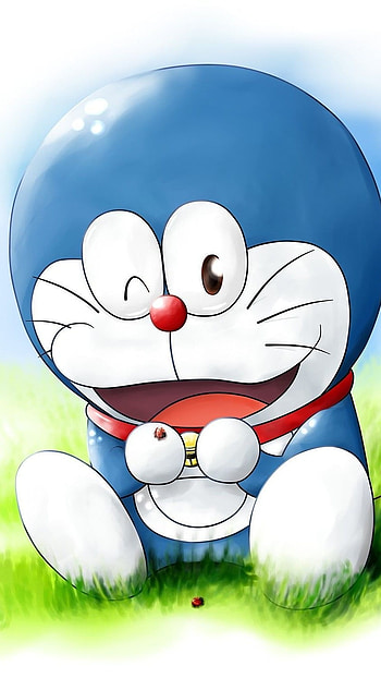 Cute Doraemon, Garden HD phone wallpaper